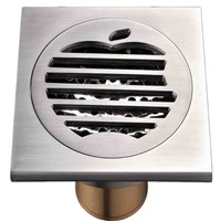 10*10cm Apple Floor Drain Brushed Nickel Brass Chrome Finish Anti-odor Shower Waste Water Shower Strainer Bathroom Accessories