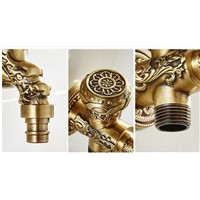 new arrival bronze finish Luxury wall mounted total brass outdoor faucet bathroom double use washing machine tap faucet mixer