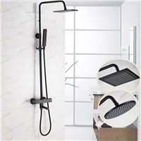 Oil Rubbed Bronze 8&quot; Shower Head with Plastic Hand Shower Adjustable Height Bathroom Shower Faucet