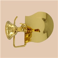 Wholesale and Retail Wall Mounted Bathroom Paper Holders Gold-plated Bathroom Accessories Toilet Paper Holder