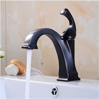 New Arrivals Brass Oil Rubbed Bronze Black Deck Mount Bathroom Faucet Vanity Vessel Sinks Mixer Tap Cold And Hot Water Tap