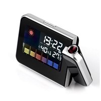 Digital LCD LED Projector Alarm Clock Weather Station Colorful Projecting 2Color