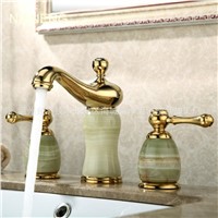 NIENENG mixer 3 hole retro golden bathroom faucet vintage basin taps wash tap mixers sanitary faucets accessories ICD60206