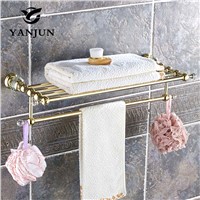 YANJUN High Quality Fashion Brass Cyrstal Golden Towel Racks Towel Holder Bathroom Accessories  For Home YJ-8060