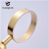 Yanjun Double Crystal Cup Tumbler Holder Brass Wall Mounted Toothbrush Cup Holder  Bathroom Accessories Cup Holder  YJ-8065