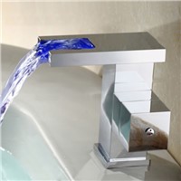 New Fashion Bathroom Water Faucet Shower Tap Head  Temperature Sensor Hot&amp;amp;amp;Cold Water Mixer Taps Bathroom Sink Faucets