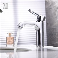 HIDEEP New Chromed Brass Ingle Handle Restroom Wash Basin Faucet Hot and Cold Switch Isolated Faucets Pool Water Tap
