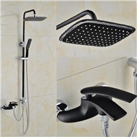 New high quality brass material chrome and black bathroom shower faucet set rainfall shower faucet set bath and shower faucet