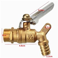 Outdoor Garden 1/2&amp;amp;quot; 2cm Thread Diameter Lockable Faucet Single Hole Locked Brass Water Tap for Home Tools Mayitr