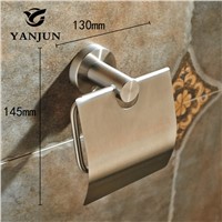 Yanjun Brushed Stainless Steel Toilet Paper Roll Holder With  Flap Wall Mounted Paper Towel Holder Bathroom Accessories YJ-7557