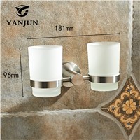 Yanjun 304 Stainless Steel Double  Cup Tumbler Holder Wall Mounted Toothbrush Cup Holder  Bathroom Accessories  YJ-7565