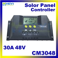 CM3048 solar charge and discharge controller 30A 48V solar controller pwm LCD adjustable current and voltage display