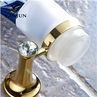 Yanjun Pastoral Crystal Single Cup Tumbler Holder Zinc Wall Mounted Toothbrush Cup Holder Bathroom Accessories YJ-8264