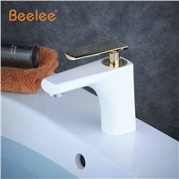 Beelee Single Handle Single Hole Bathroom Vanity Sink Faucet Basin Mixer Tap, Polished Chrome Finish / White Painting BL6780WG