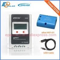 EPEVER solar panel controller High Efficiency MPPT 10A 10amp Tracer1210A with MT50 remote meter USB cable