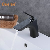 Oil Rubbed Bronze Single Handle Deck Mounted Bathroom Basin Sink Faucets 1 Hole Hot Cold Black Color Mixer Taps with Deck Plate