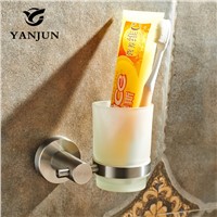 Yanjun Fashion 304 Stainless Steel Single Cup Tumbler Holder Wall Mounted Toothbrush Cup Holder Bathroom Accessories YJ-7564