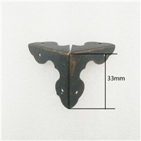 Luggage Case Box Corner Brackets Decorative Corner For Furniture Decoration Triangular Cover,Bronze Tone, 33mm,4Pcs