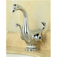 Bathroom Basin sink Mixer Taps Polished Chrome Torneira Banheiro Two Handles Deck Mounted Delfin Bathroom Widespread Faucet