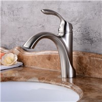 becola new design chrome brass faucet Brushed Nickel bathroom faucet fashion black basin tap B-1090