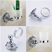 FLG Luxury Chrome Wall mounted Toothbrush Tumbler Bathroom Accessories Single Cup Tumbler Holders,Toothbrush Cup Holders