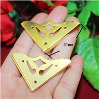 Bulk Cover Yellow Triangle Corner,Wooden Box Corners,Furniture Protector,Decor For Wooden Box,Flower Vintage Protectors,31mm