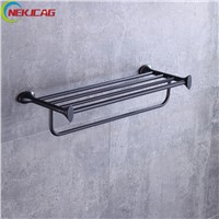 Oil Rubbed Bronze Towel Rack, Brass Towel Shelf  With Bar, Towel Holder for Bathroom Accessories