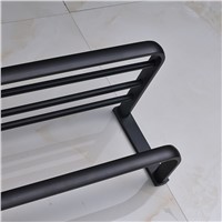 Oil Rubbed Bronze Bathrrom Dual Towel bar Towel Hanger Soild Brass Wall Mount