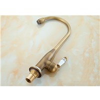 High Body Round Hot Cold Water Basin Faucet Vanity Sink Mixer Bathroom Tapware Antique Copper For Sink Bathroom