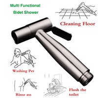 KINSE High Quality 304 Stainless Hand Held Toilet Bidet Spray with Hose Holder Attachment