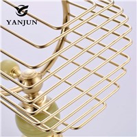 Yanjun European-Style Jade Stone Golden Brass Holder Paper Towels Basket Toilet Paper Holder Accessories For Bathroom YJ-8156