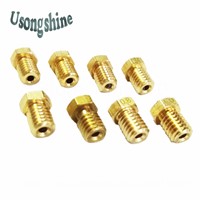 8pcs/lot 8 kinds brass lettering nozzle V6 V5 j head brass nozzle 0.2 0.25 0.3 0.4 0.5 0.6 0.8 1.0mm For 1.75 supplies extruder