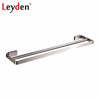 Leyden Double Square Towel Bar Holder Wall Mount Stainless Steel Lavatory Modern Brushed Nickel Towel Hanger Bathroom Accessory