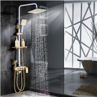 Bathroom Luxury black Golden shower set with bidet shower with shelf gold shower set bathroom Shower faucet Bathtub Faucet Sets