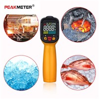 PEAKMETER Digital LCD Non-contact IR Infrared Thermometer Ambient Temperature Humidity Dew Point Tester K Type Thermocouple