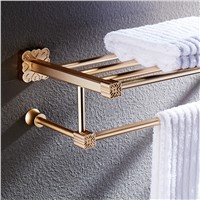 FLG Wall Mounted Bathroom Accessories Bathroom Towel Rack Gold Space Aluminum Bathroom Towel Holder