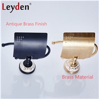 Leyden Toilet Paper Holder Antique Brass / ORB Wall Mounted White Porcelain Base Copper Toilet Paper Basket Bathroom Accessories