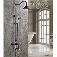 Fashion  Europe style Luxury ORB finished Brass and natural jade material bathroom bathtub Shower Faucet Set