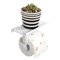 SHENGRUIJIA white stainless steel paper holder with Shelf Bathroom roll paper holer Toilet Paper Holder for phone wallet etc