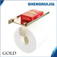 Newly gold Toilet Paper Holder 304 stainless steel Mobile Phone Roll paper Rack WC Holder Paper for Phone wallet cigarettes etc