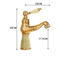 European Luxury Brass Jade Basin Faucet Swivel Pull Out Bathroom Sink Faucet Hot and Cold Water Mixer Tap torneira banheiro