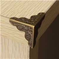 10pcs Antique Jewelry Box Corner Foot Wooden Case Corner Protector Tone Flower Pattern Carved Metal Crafts Bronze