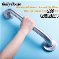Sully House 304 Stainless Steel Brush Bathroom Safety Handrail, Wall Mount Grab Bars Elderly Safety Helping Bathtub Handle