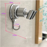 Adjustable Elegant Sucker Shower Head Stand Bracket Holder With Towel Hook For Bathroom Wall Mounted by Vacuum Suction Cup