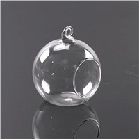 Abajur Clear Stylish Glass Round Hanging Candle Light Holder Candlestick - 6CM 8CM 10CM 12CM Lampshade Lumiparty Luminaria