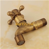 Long garden use Bibcock faucet tap crane Antique Brass Finish Bathroom Wall Mount Washing Machine Water Faucet Taps YT-5112-B