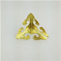 Wholesale Cover Case Box Corners For Furniture Decor Triangle Flower Side,Wooden Box Corner,Bronze Yellow/Gold Color,31mm,200Pcs