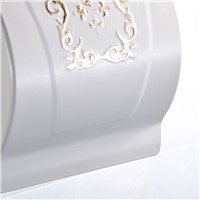 FLG Toilet Paper Holder Rack Wall Mounted Space Aluminum White With Gold Toilet Paper Box Bathroom Accessories