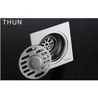 THUN Colander Floor Drain Strainer Covers Anti-odor 100*100mm Square 304 Stainless Steel Drain Bathroom Invisible Shower Drainer
