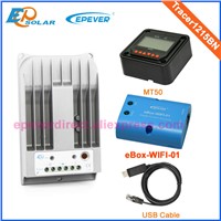 10A Solar battery with MT50 remote meter charging regulator+temperature sensor and wifi BOX MPPT Tracer1215BN